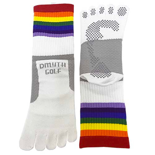 Five-Toe Arch Support Socks Rainbow Pattern (Middle Length) [Type 1]