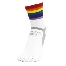 将图片加载到图库查看器，Five-Toe Arch Support Socks Rainbow Pattern (Middle Length) [Type 1]
