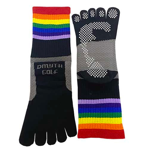 Five-Toe Arch Support Socks Rainbow Pattern (Middle Length) [Type 1]