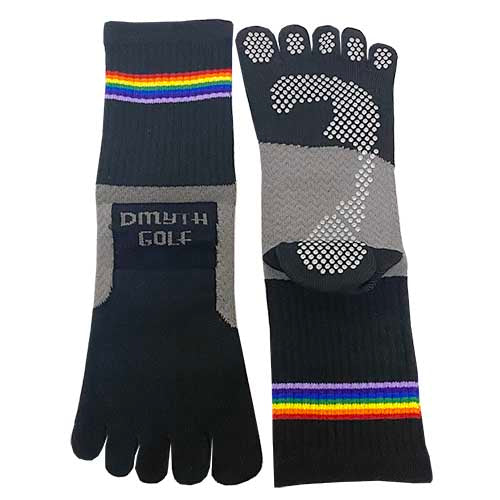 Five-Toe Arch Support Socks Rainbow Pattern (Middle Length) [Type 2]