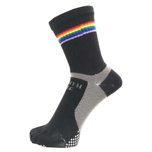 Five-Toe Arch Support Socks Rainbow Pattern (Middle Length) [Type 2]